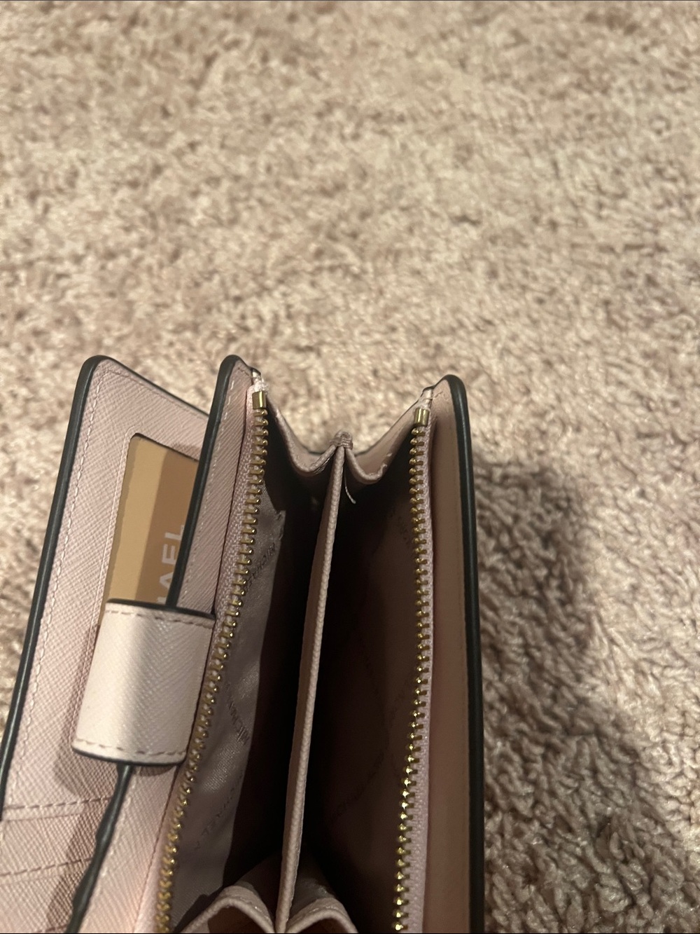 Michael Kors Pale Blush Leather Bifold Wallet with Gold Logo - Picture 4 of 7